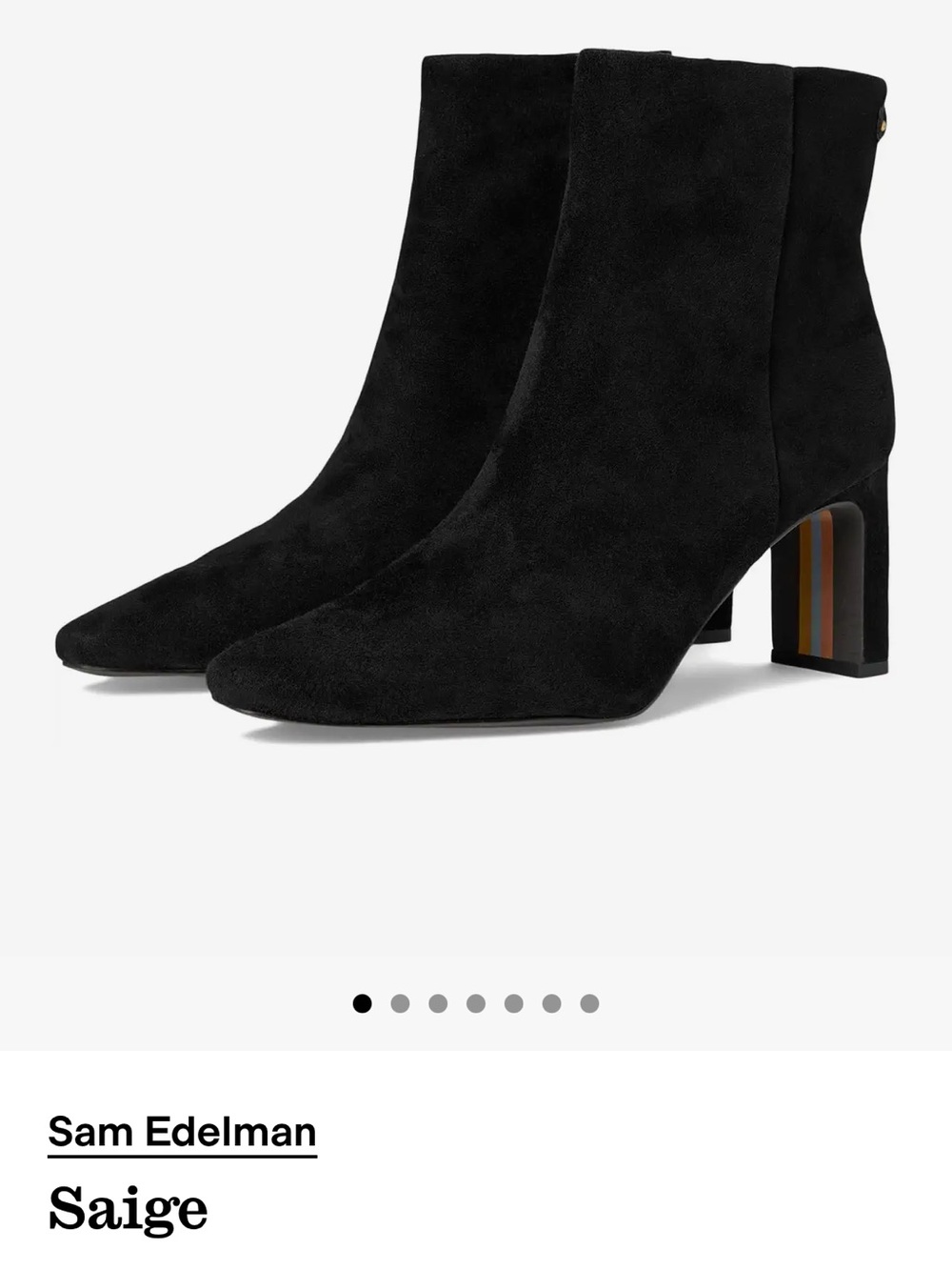 Sam Edelman Black Suede Saige Pointed Ankle Boot